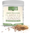 Lignans for Life - Natural Bulk Ground Flaxseed Powder - Omega 3 & 6 Vetzuren gevuld met hoge vezelantioxidanten - Ondersteuning Gezond Hart & Hair, Gezond Immune Systeem - 60 Servaties 80mg per tab, 1 Pack