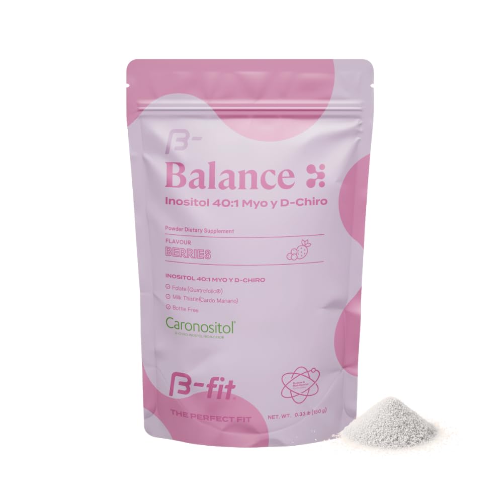 Inositol Balance 150g - Inositol 40:1 Myo & D-Chiro - Supplément alimentaire en poudre - Berry Flavor - Acide folique - Aucun additif - 100% Pure - Sans bouteille