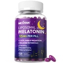 Liposomal temps de libération Melatonine + supplément de sommeil Magnésium, aide naturelle au sommeil calme pour les adultes, 15mg 30mg Melatonine pilules à libération prolongée avec GABA, 5-HTP, Ashwagandha & L-Theanine, 120 Softgels