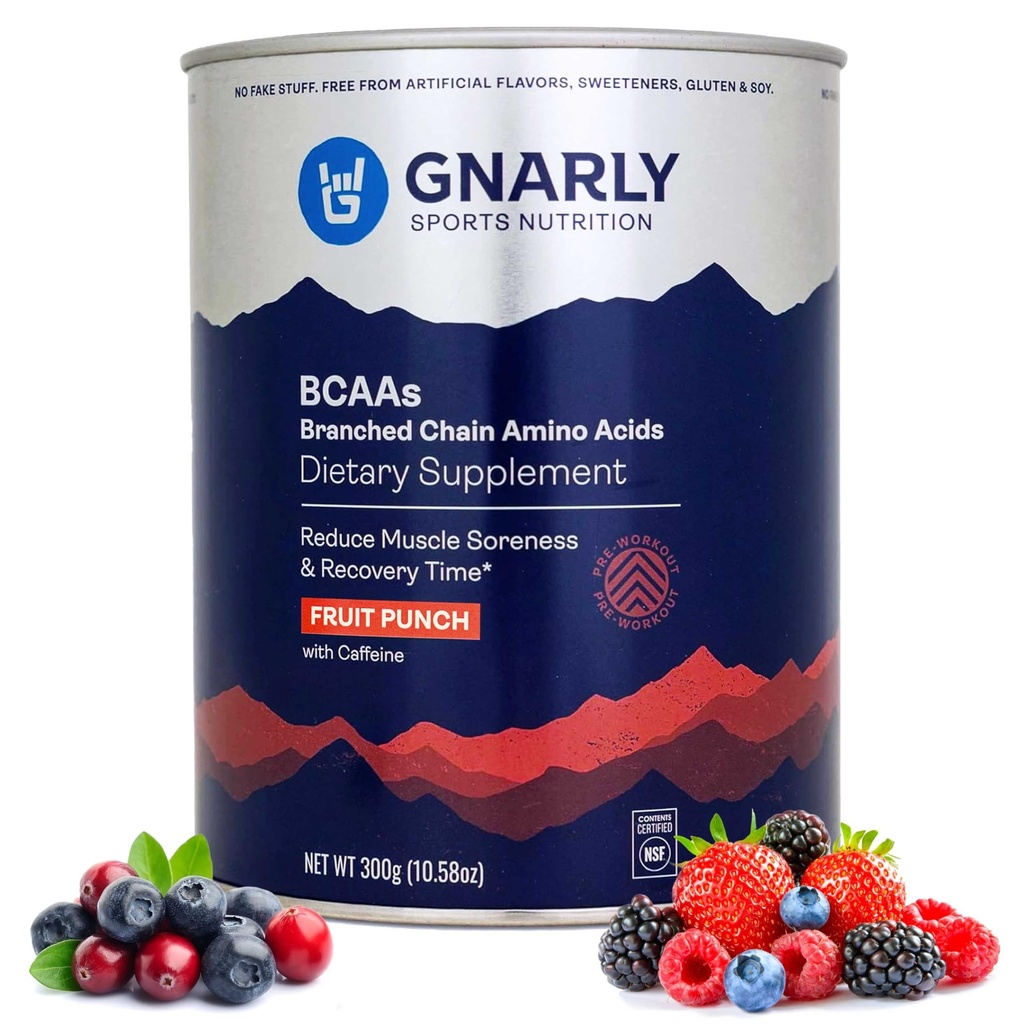 Gnarly Nutrition BCAA Powder, Fruit Punch 