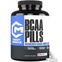 Crazy Muscle 3000mg BCAA pilules (80 jours d'approvisionnement) avec l'optimum 2:1:1 Rapport des acides aminés à chaîne ramifiée pour la récupération et la croissance, 1000mg BCAAs par pilule (plus que les capsules BCAA) 240 comprimés
