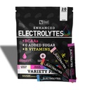 Zeal Naturals Enhanced Electrolyte Powder Stick Packs (Variety Pack - 20 Packets) Sugar Free + BCAA B-Vitamins & Pink Himalaya Salt - Keto Electrolytes, Hydration Powder