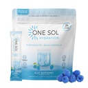 Un seul Sol BCAA et poudre d'électrolyte pour l'hydratation et l'énergie, formule tout-naturelle, 100% végétalien, non-OGM, sans gluten et sans soja, favorise la croissance et la récupération musculaire, saveur de framboise bleue naturelle