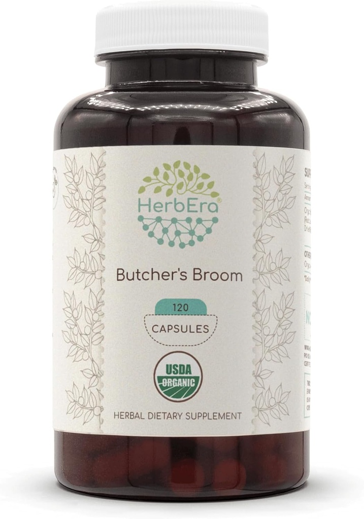 HerbEra Butcher's Broom USDA Biologische 120 Capsules 