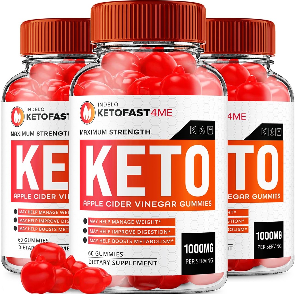 (3 Pack) KetoFast4Me ACV Gummies Advanced, KetoFast 4 Me ACV Gummies Apple Cider Vinegar Keto Fast 4 Me ACV Weight Management Gummies Keto Fast4Me Reviews Vitamine B12 Keto+acv, 1000mg (180 Gummies)