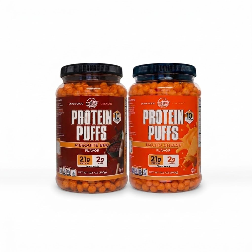 Twin Peaks Protein Puffs Variety Pack (Nacho Cheese & Mesquite Barbecue) 