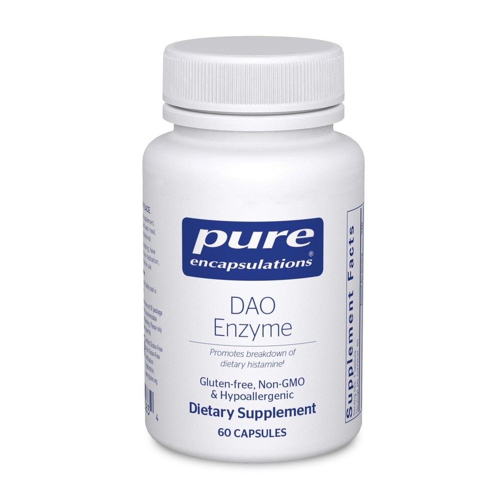 Pure Encapsulations DAO Enzyme - Histamine Breakdown Digestion Support Supplement* - Gemakkelijk digestief ongemak en huidgevoeligheid* - Allergenen-Free Health Supplement - 60 capsules