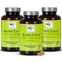 Nieuwe Noordse actieve lever Gummies, Milk Thistle, Artichoke & Turmeric Supplement, Natural Peach & Mango smaak, Sugar Free & Vegan, 60 Tel (pakket van 3)