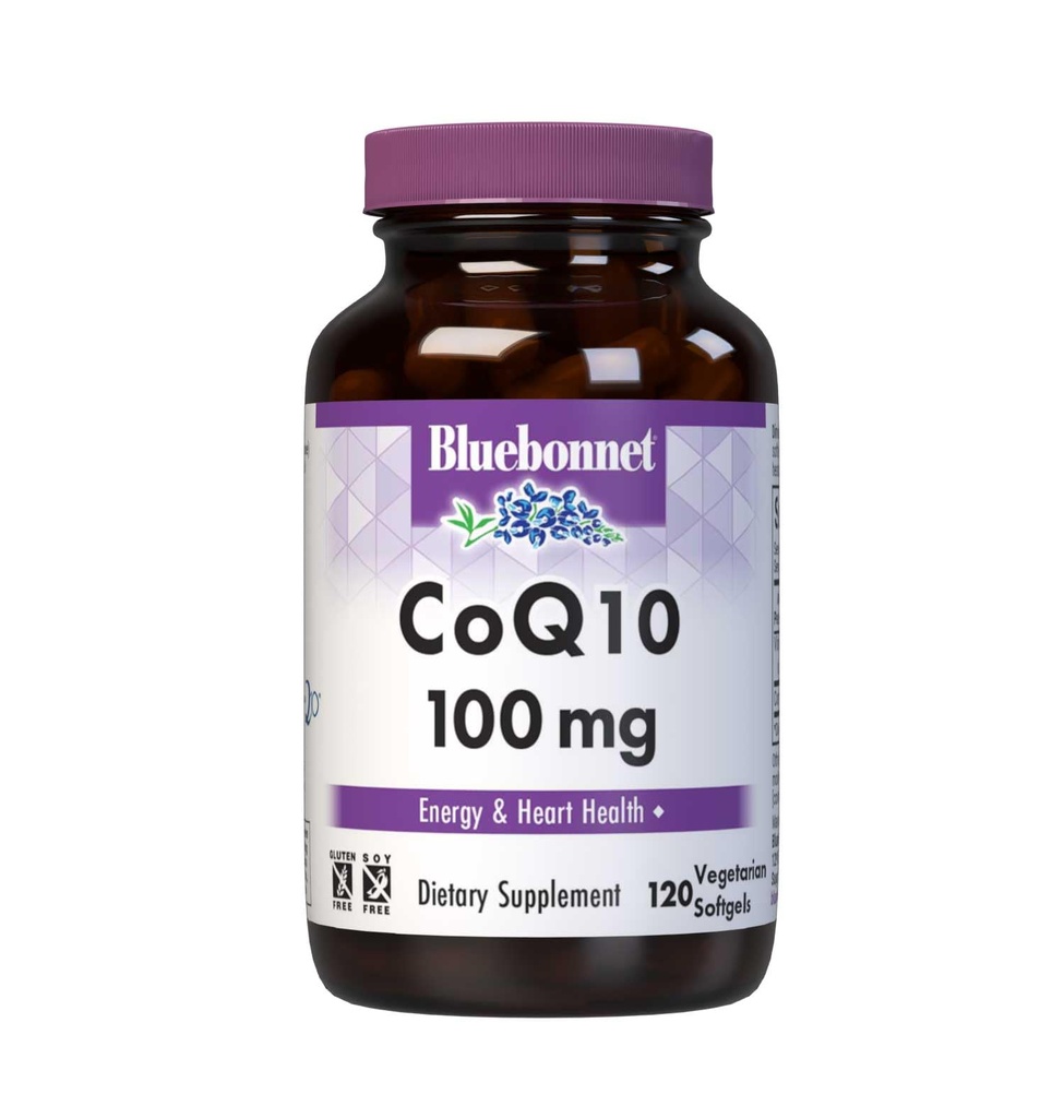 Bluebonnet Nutrition CoQ10 100 mg, Energy Production*, Heart Health*, Non-GMO, Glutenvrij, Sojavrij, Vegetarisch vriendelijk, 120 Vegetarisch Softgels, 120 porties