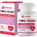 OMOGS CoQ10 200mg Softgels, Co-enzym Q10 Hoge Absorptiesupplementen Ondersteuning Hart- en vaatziekten Gezondheid, Immuunstelsel en Cellulaire Energie Productie, Glutenvrij, 90 Softgels