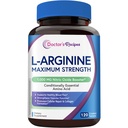 Recettes du médecin L-Arginine 1000mg, dose maximale, production d'oxyde nitrique, flux sanguin et fonction vasculaire, support d'endurance et d'entraînement pour les hommes et les femmes, 120 comprimés enduits