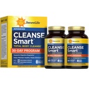 Renew Life Cleanse Smart Advanced Total Body Program, 2-Part Detox Cleanse bevordert spijsverteringsregulariteit en ondersteunt afvaleliminatie, kruidenmix met Magnesium, soja en glutenvrij, 120 Tel.