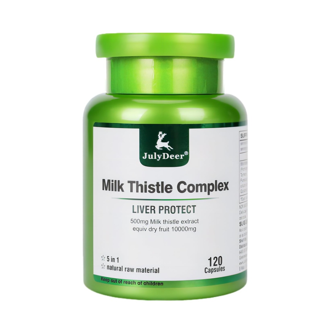 Milk Thistle 500 mg Silymarin Marianum Lever Ondersteuning, Antioxidant Ondersteuning, Detox, Leverbescherming Capsules voor het opblijven Late, Drinken en kater, Dull Skin