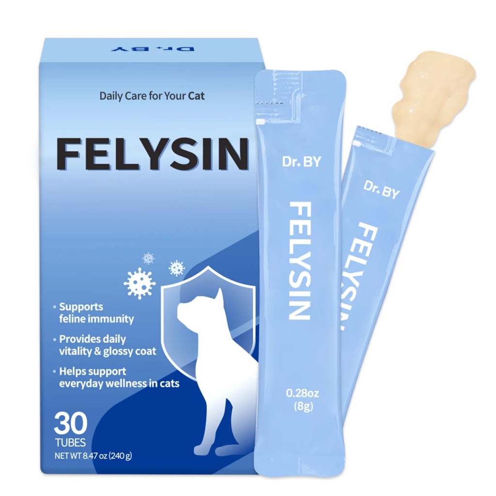 Doctor By FELYSIN L-Lysine for Cats Lickable Immuun Support Supplement Allergie Relief, Sneezing, Runny Neus, Koude, Waterige Ogen Ademhalingsgezondheid met Beta-Glucan & Taurine 30 Individueel verpakt