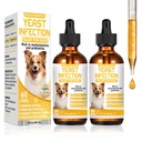 Gistinfectie behandeling voor honden, Hond oorinfectie behandeling, jeukend oor, Skin&Allergie symptomen verlichting-vermindert ontsteking&reliënt irritatie, hond supplement druppels met multivitaminen Probiotica
