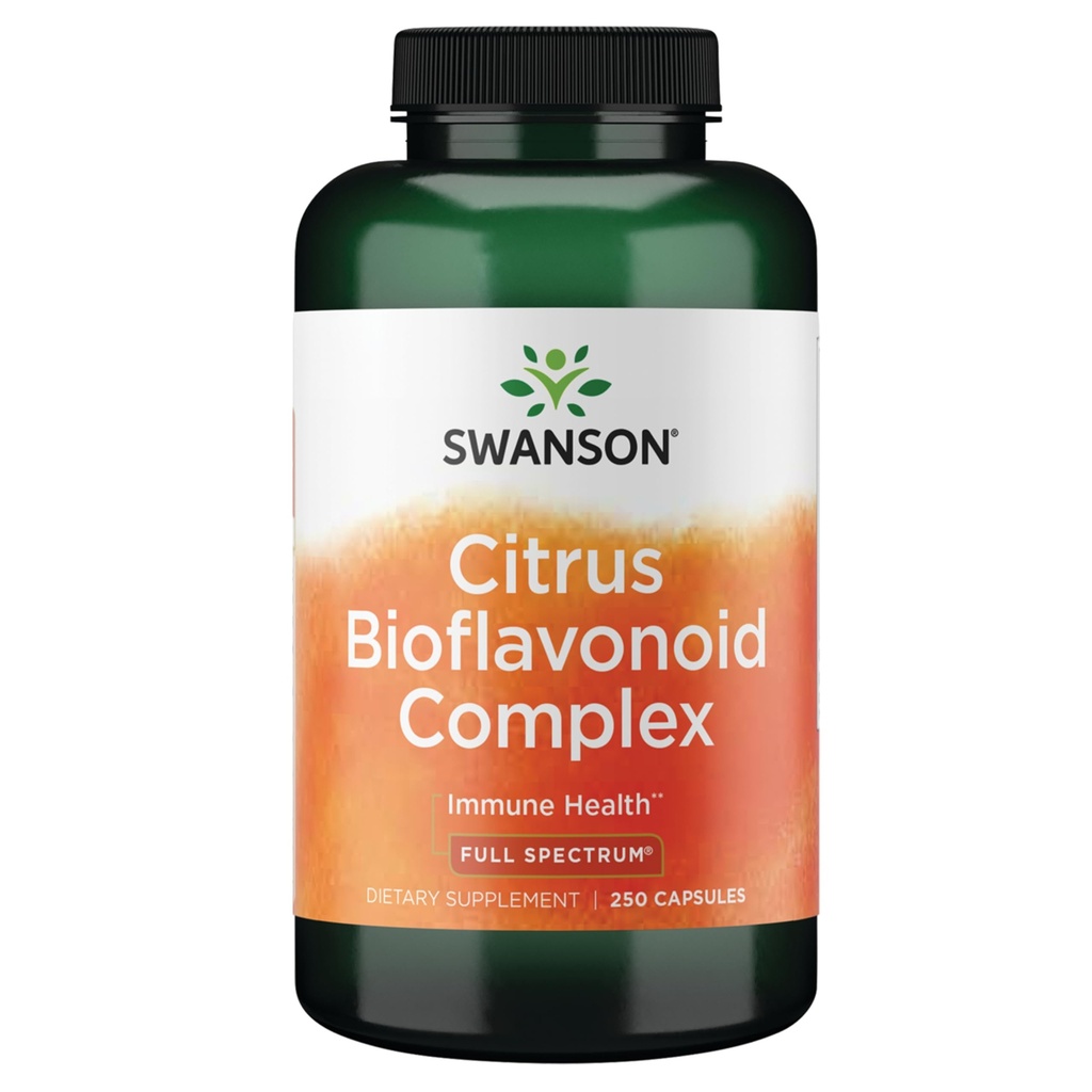 Swanson Full Spectrum Citrus Bioflavonoid Complex - Aids Vitamine C Absorptie en bevordert Immune Health - Gestandaardiseerd tot 50% Bitter Orange Bioflavonoids - (250 Capsules) 1 Pack