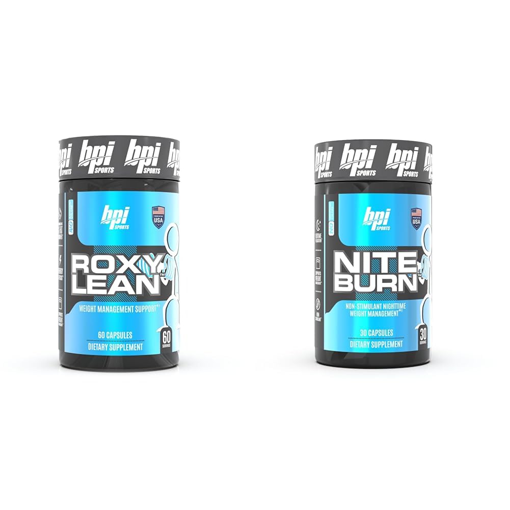 BPI Sport RoxyLean Extreme Fat Burner & Nite Burn Nighttime Fat Burner & Sleep Support, 60Count & 30 Servers