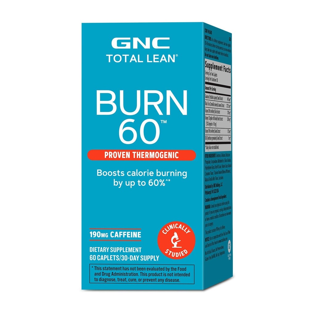 GNC Total Lean Burn 60, klinisch bewezen thermogene formule, 30 porties