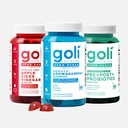 Goli Zero Sugar Trio - 's werelds eerste 3-in-1 Pre, Post, Probiotic, Apple Cider Vinegar met vitamine B12 en Probiotica, Ashwagandha & L-Theanine, Vitamine D Gummies, 90 Tel (3 Bottle Set)