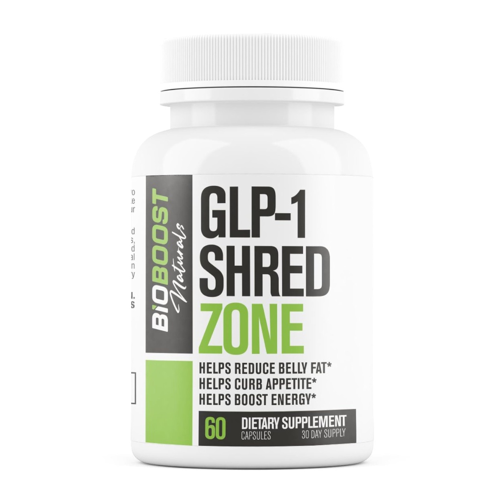 GLP-1 Shred Zone - Weight Loss Pills for Women & Men + Appetite Suppressant Support - Supports Healthy Pathways Associated with GLP-1 Activity - Fat Burner Supplement - 60 Capsules