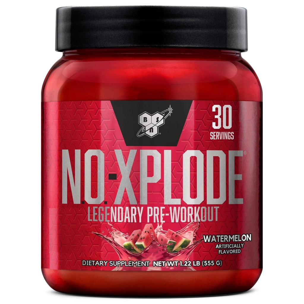 BSN N.O.-XPLODE Pre Workout Powder, Energy Supplement for Men and Women with Creatine and Beta-Alanine, Watermeloen, 30 Servings, 1.2 Pound (Packaging May Vary)