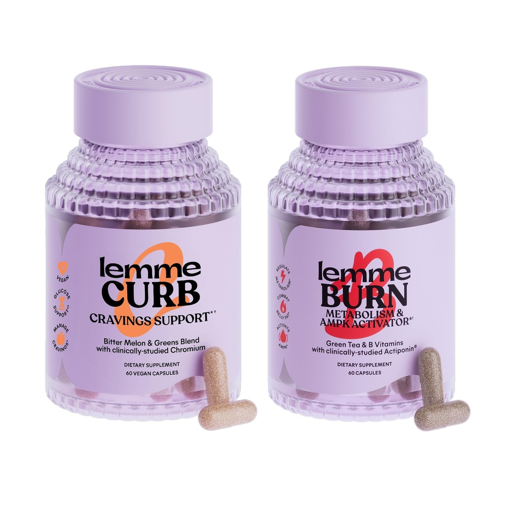 Lemme Curb and Burn - Metabolisme, hunkeren naar ondersteuning en gewichtsmanagement met klinisch bestudeerd Chroom Picolinaat, Gynostemma, kaneel, groene thee, vitamine B6 & B12 - Glutenvrij, 60 Graaf Ea