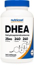 Nutricost DHEA 25mg, 240 Capsules - Glutenvrij, Sojavrij, Non-GMO, Supplement