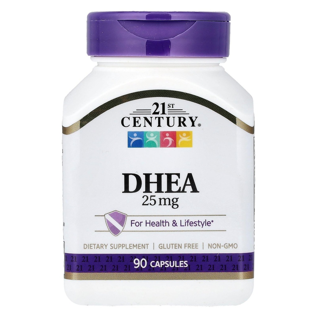 21st Century DHEA 25 mg Capsules (90 Compte), Hormone Balance Dietary Suppléments, DHEA Supplément pour les femmes et les hommes sans gluten, non-OGM, pas d'ajout de conservateurs ou de saveurs artificielles