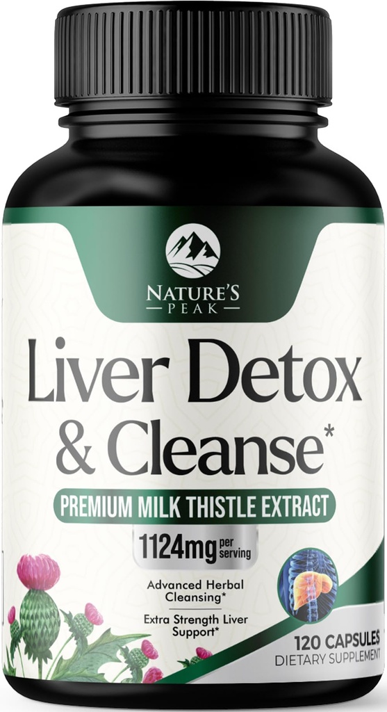 Leverreiniging Detox & Repair - Melkdistelsupplement voor spijsvertering en immuungezondheid - Gemberwortel, choline en paardenbloemwortel - Herbal Lever Ondersteuning met Silymarin, bietenwortel & Artichoke - 120 capsules