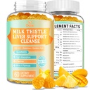 Leverreiniging Detox & Repair 2000 Mg Melkdistel Gummies - Mango Ananas - met NAC, Glutathion, Dandelion Root, Aloë Vera Leaf, enz., Glutenvrije, 60 Tellen