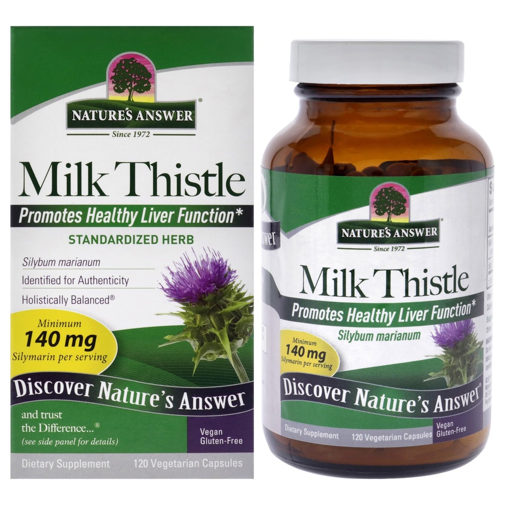 Réponse de la nature Capsules végétariennes de graines de chardon de lait, 120-Count