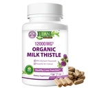 Lait Thistle Foie Nettoyant Détox & Support de réparation Supplément biologique, 12000 Mg 120 Jour 30X Extrait de graines avec Silymarin, MD Super Ultra Herbal Rein Lung Renew Aid Health Formula Pills, 120 Capsules