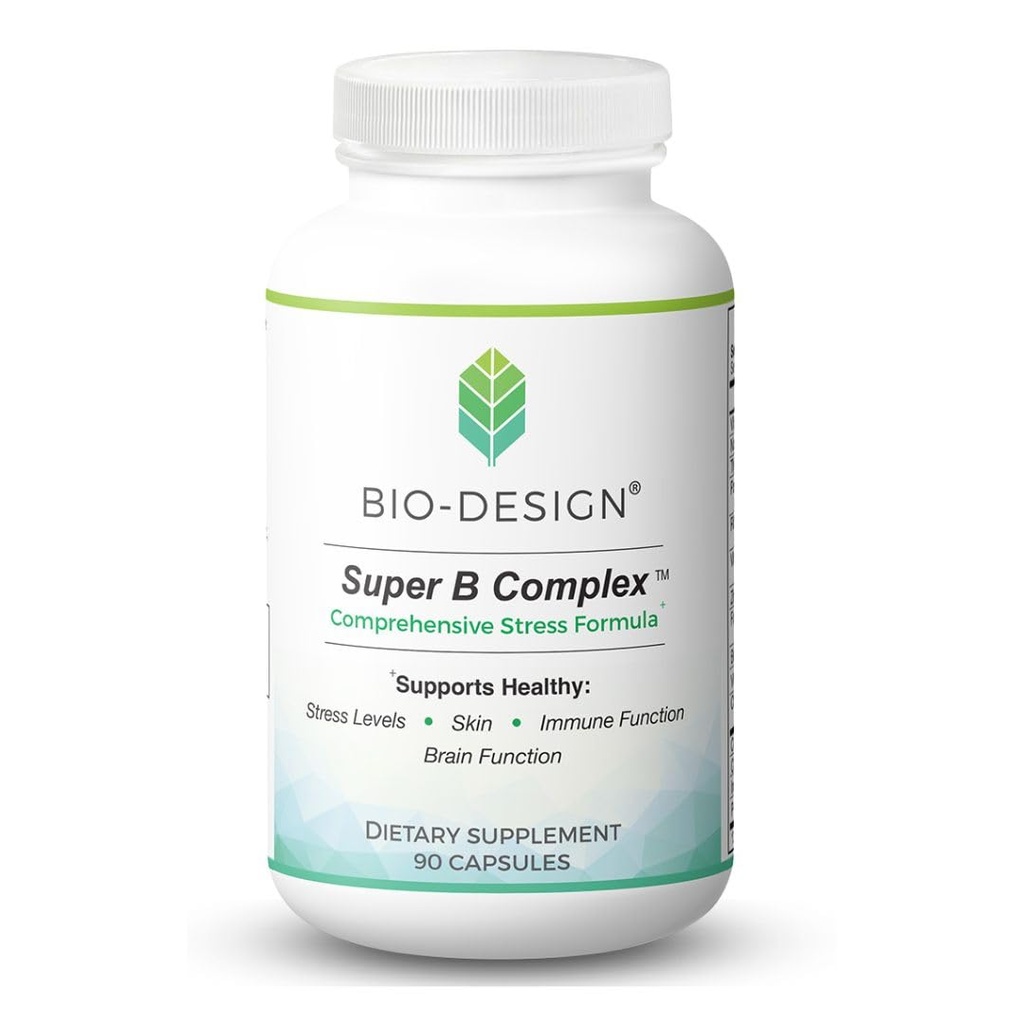 Super B Complex - Comprehensive Stress & Energy Support Supplement - Full Spectrum Bioactive B Vitaminen & Mineraal - Ondersteunt gezonde uithoudingsvermogen, hersenen, & Immuunfunctie - 90 capsules