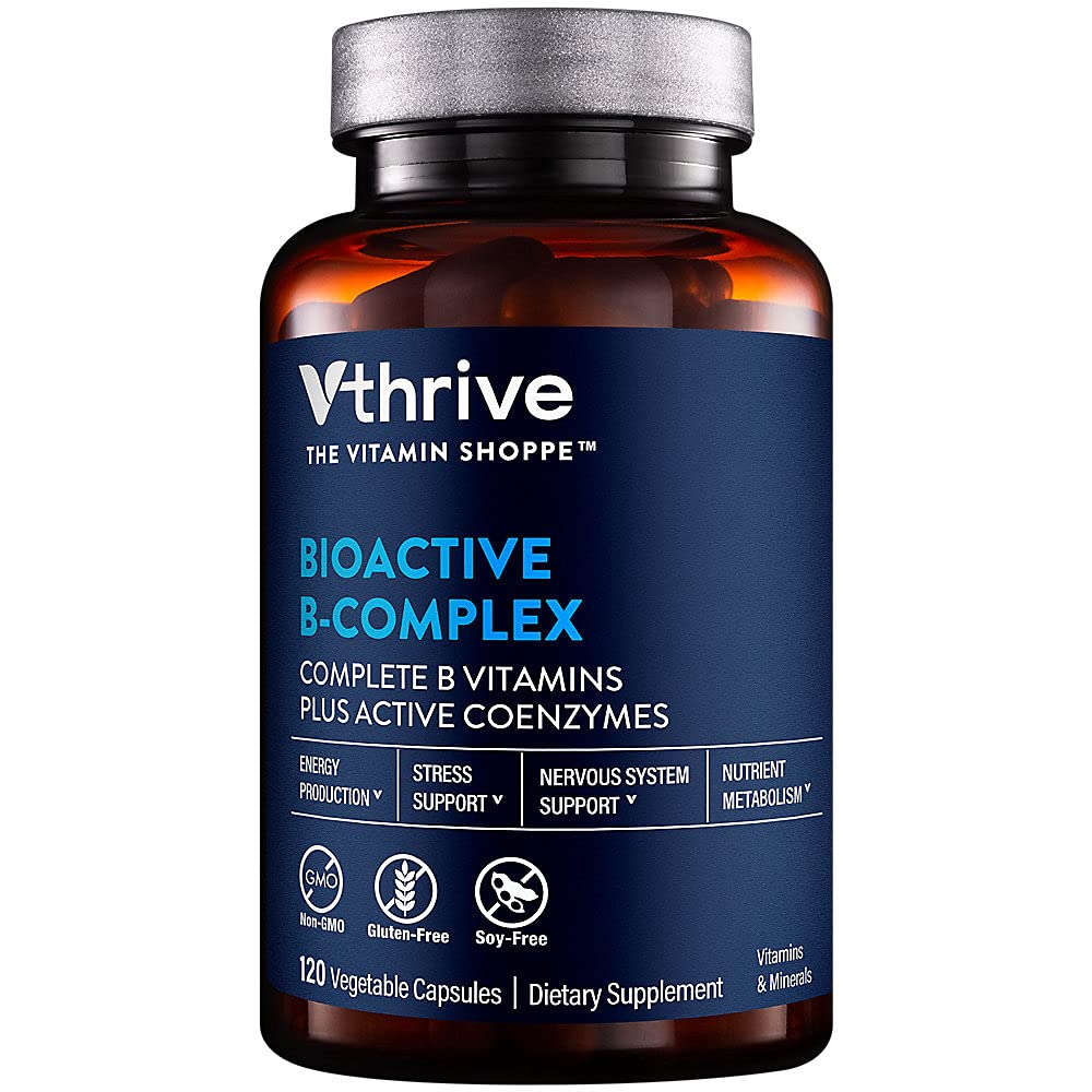 Vthrive Bioactive B-complex - Vitamine B + Actieve Coenzymen voor energieproductie (120 plantaardige capsules)