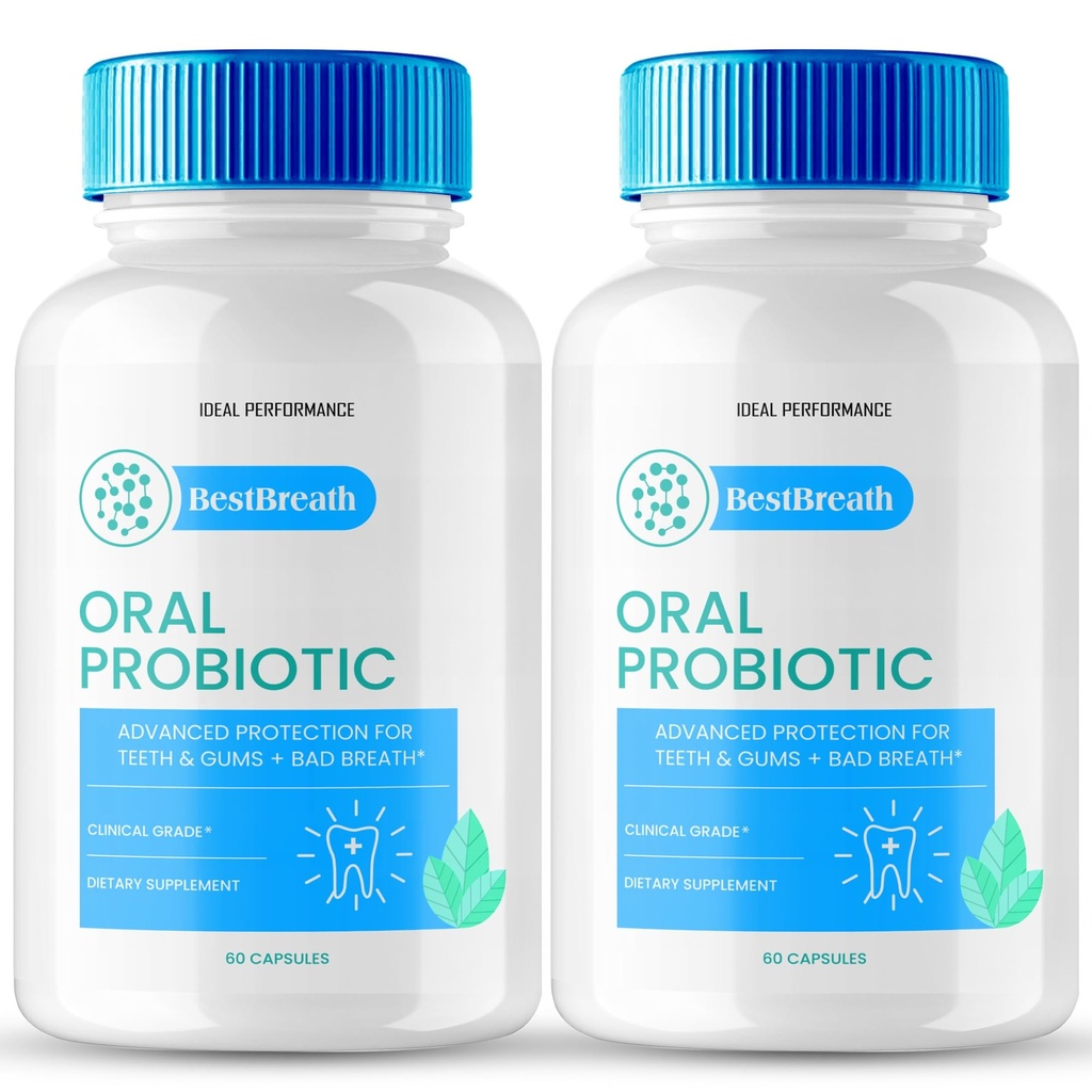 Best Breath Oral Probiotic Capsules, Best Breath Advanced Probiotics for Healthy Gums and Teeth, BestBreath All Natural Advanced Probiotic Supplement Pills, BestBreath Probiotic Reviews (120 Capsules)