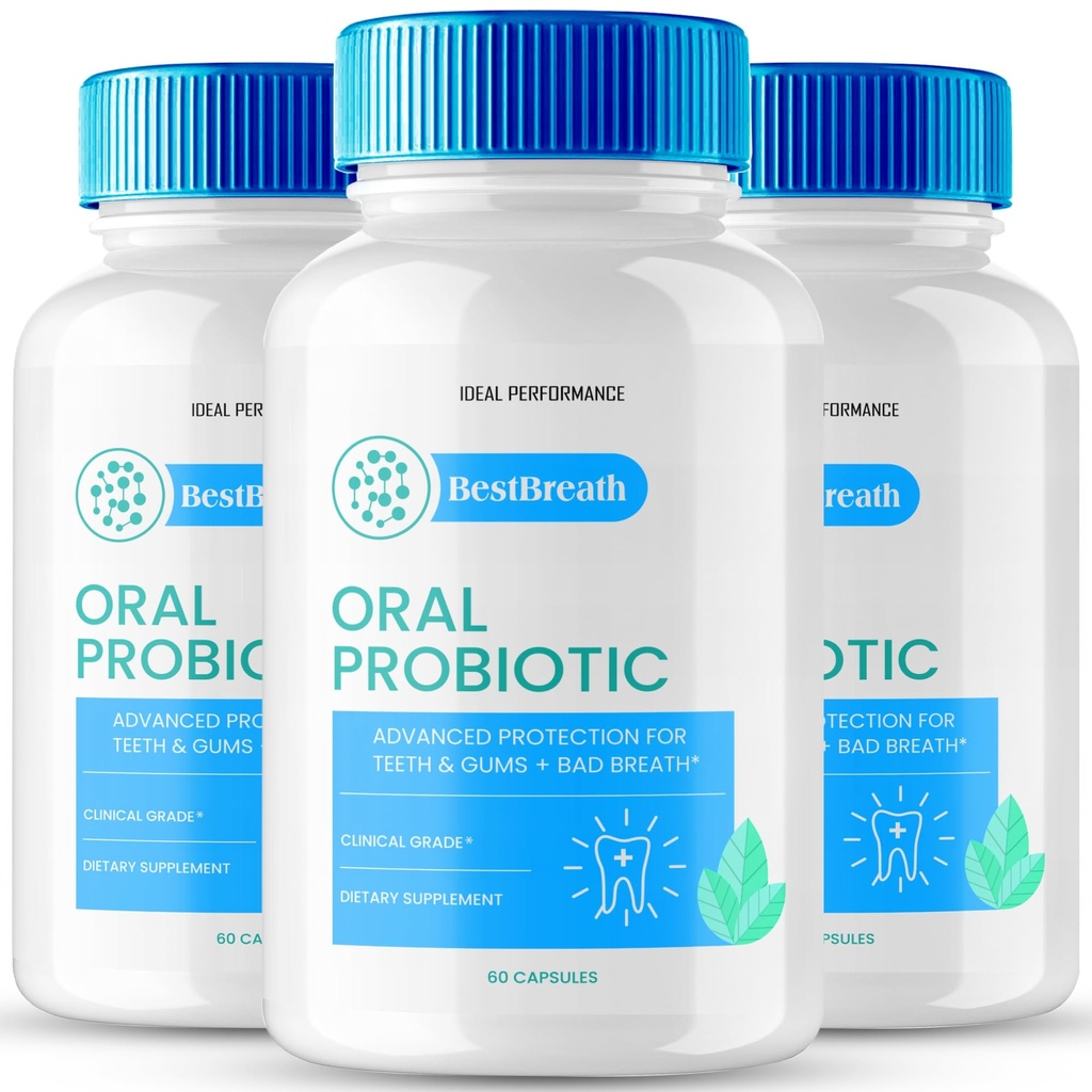 Best Breath Oral Probiotic Capsules, Best Breath Advanced Probiotics for Healthy Gums and Teeth, BestBreath All Natural Advanced Probiotic Supplement Pills, BestBreath Probiotic Reviews (180 Capsules)