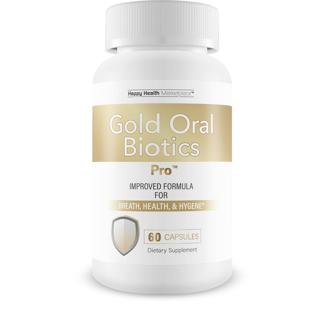 Gold Oral Biotics Pro - Nos meilleurs probiotiques et prébiotiques pour la santé buccodentaire - Probiotiques buccodentaires avancés pour la bouche mal respirer - 11 souches 40 milliards CFU Probiotique Capsules - Dent et Gum Dental Probiotique