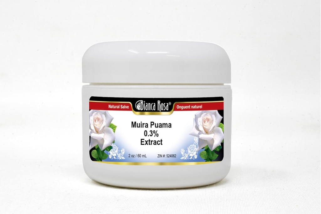 Bianca Rosa Muira Puama 0,3% Extrait Salve (2 oz, non parfumé, naturel, unisexe-adulte)