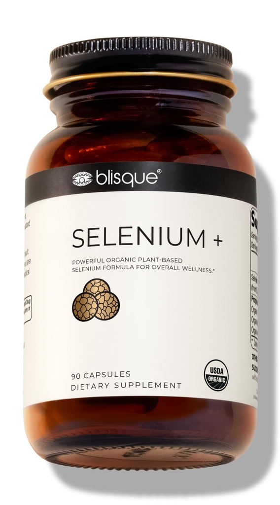 Blisque - Organic Selenium for Thyroid Support, Immune System, and Heart Health met Biologische Mosterd Zaden 