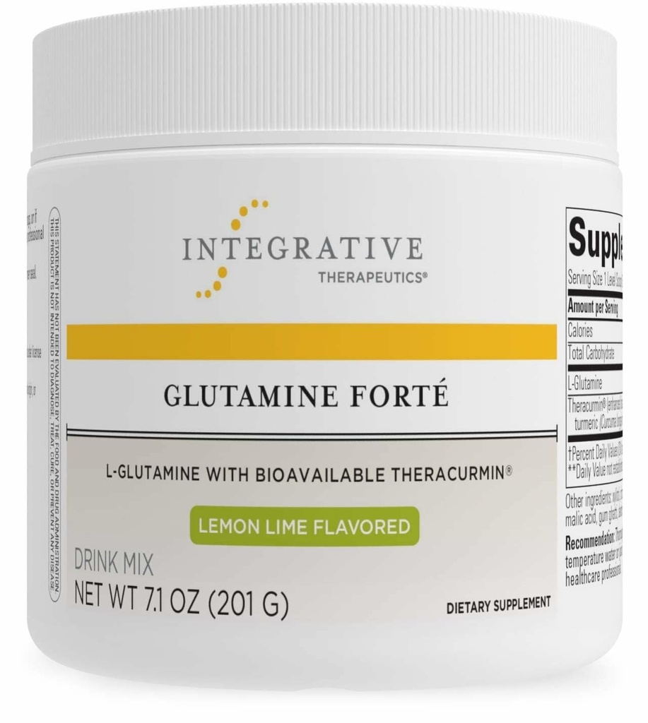 Integrative Therapeutics Glutamine Forté - Daily Health Supplement* - Gut Support Drink Mix* - Veganistisch, Glutenvrij en zuivelvrij - Lemon Lime Flavored - 7,1 oz (30 porties)