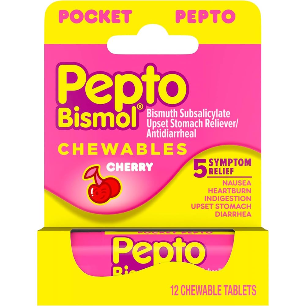 Pepto te gaan Cherry Chew 12 Maat 12ct Pepto te gaan Cherry Chewable 12ct
