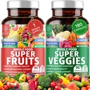 Supplément N1N Premium Super Fruits & Veggies, 180 capsules, aliments entiers et superaliments naturels pour femmes, hommes et enfants - emballés avec Aloe Vera, vitamines et minéraux
