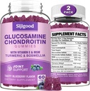 2 Pack Glucosamine Chondroitin Gummies, Extra Strength Glucosamine Chondroitin MSM met Vlierbessen & Kurkuma, Gezamenlijke Gezondheid, Flexibiliteit, Antioxidant, Immune voor Volwassenen-Blueberry Flavored, 120 Gummies