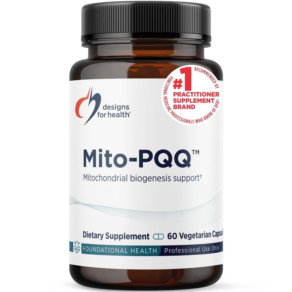 Conceptions pour la santé Mitochondria Formule énergétique avec bio-PQQ - Mito-PQQ Rhodiola + 20mg PQQ (Pyrroloquinoline Quinone) Supplément - Soutient la biogenèse mitochondrial + Vieillissement en santé (60 capsules)