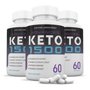 (3 Pack) Advanced Keto 1500 Keto Pillen 1275MG Nieuwe en verbeterde formule bevat Apple Cider Vinegar Extra Virgin Olive Oil Powder Green Tea Leaf 180 Capsules