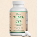 VivoNu TUDCA 2000mg + NAC 1200mg Supplement Complex Capsules, TUDCA Bile Salt + N Acetyl Cysteine, Antioxidant Supplements for Liver&Lung&Digestie&Gallblader Cleanse(180 Capsules)