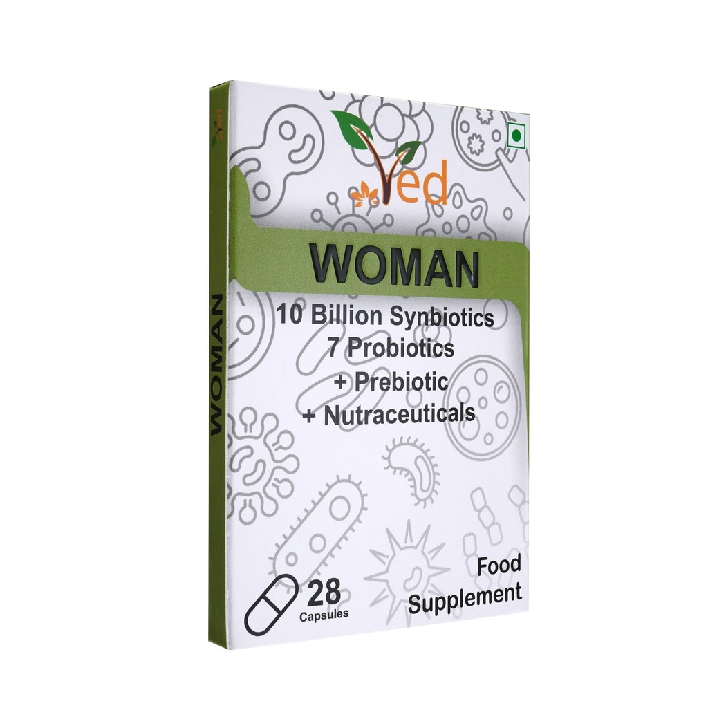 Ved Voman Probiotica en Prebiotica - 10 miljard CFU - 20 levende Bacteriële Culturen - 28 Probiotische Capsules voor Voman- Lactobacillus cristatus, Silicon Dioxide.