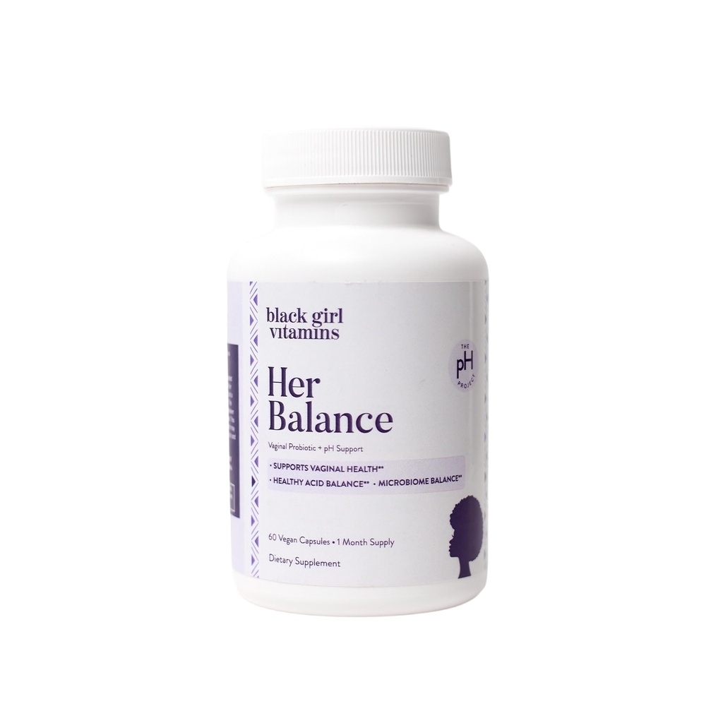 Vitamines de fille noire - Son équilibre probiotique vaginal - Soutien quotidien au microbiome pour les femmes - 10 milliards CFU Lactobacillus Crispatus & Gasseri + Mélange à base de plantes - Vegan, sans gluten, Halal (30 jours de réserve)
