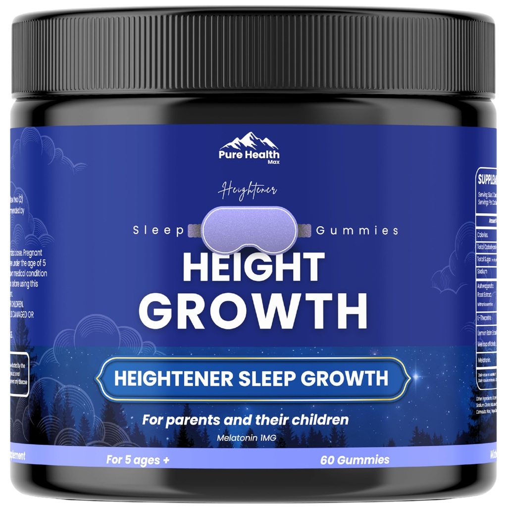 Augmentation de la hauteur de l'hausseur Gummies de sommeil - Vitamines à cultiver Taller pour le potentiel de la vraie hauteur, supplément d'augmentation de la hauteur naturelle pour les enfants et les adultes.