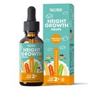 Supplément de croissance en hauteur pour les enfants - Augmentation de la croissance des os des adolescents et maximisation des gouttes de santé aux vitamines D3 K2 Zinc & Calcium - Sans gluten Ananas végétalien Arôme